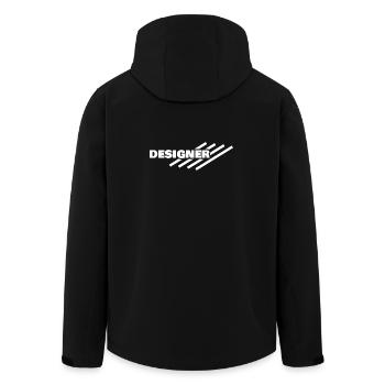 Geschenk für Designer - Recycelte Männer Softshell-Jacke von Stanley/Stella - Schwarz - Hinten - AI Model Male 185 light (185cm)