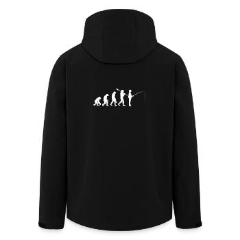 Entwicklung der Silhouette des Menschenfischens - Recycelte Männer Softshell-Jacke von Stanley/Stella - Schwarz - Hinten - AI Model Male 185 light (185cm)