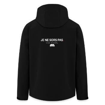 ICH GEHE NICHT RAUS. ES IST ENTSCHIEDEN. | Humor - Recycelte Männer Softshell-Jacke von Stanley/Stella - Schwarz - Hinten - AI Model Male 185 light (185cm)
