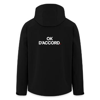 OK, OKAY | Minimaler Humorausdruck - Recycelte Männer Softshell-Jacke von Stanley/Stella - Schwarz - Hinten - AI Model Male 185 light (185cm)