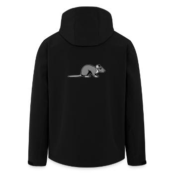 Profil secondaire de rat Mignon, bande dessinée drôle d’animal rongeur - Veste softshell homme en polyester recyclé Stanley/Stella - noir - Dos - AI Model Male 185 light (185cm)