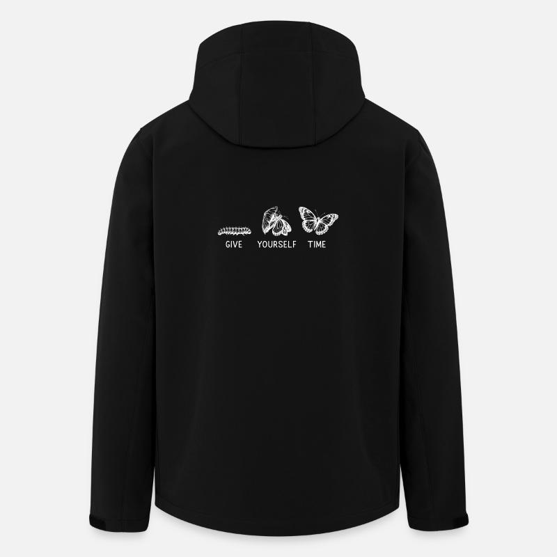 Jardin inspirant des papillons monarques - Veste softshell homme en polyester recyclé Stanley/Stella - noir