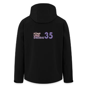 35. Geburtstag Geschenkidee Retro - Recycelte Männer Softshell-Jacke von Stanley/Stella - Schwarz - Hinten - AI Model Male 185 light (185cm)