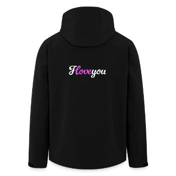 I love you Love Love Declaration Love Wedding - Men’s Recycled Softshell Jacket by Stanley/Stella - black - Back - AI Model Male 185 light (185cm)