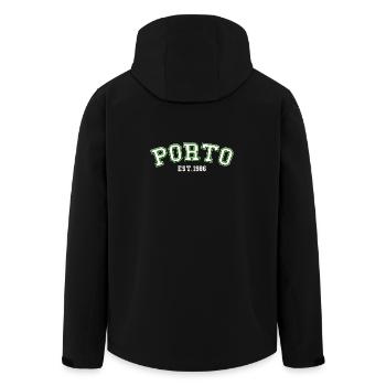 Porto Fondé en 1986 - Veste softshell homme en polyester recyclé Stanley/Stella - noir - Dos - AI Model Male 185 light (185cm)