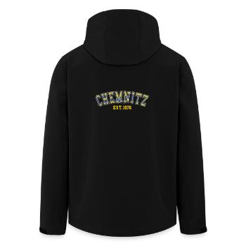 Chemnitz Fondée en 1976 - Veste softshell homme en polyester recyclé Stanley/Stella - noir - Dos - AI Model Male 185 light (185cm)