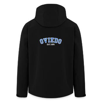 Oviedo Est. 1976 - Men’s Recycled Softshell Jacket by Stanley/Stella - black - Back - AI Model Male 185 light (185cm)