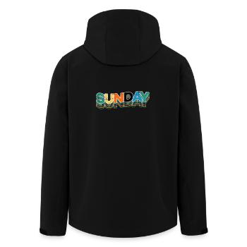 Sunday - Men’s Recycled Softshell Jacket by Stanley/Stella - black - Back - AI Model Male 185 light (185cm)