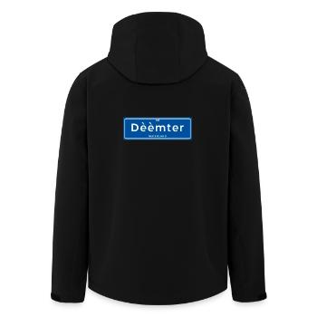 Dèèmter (Deventer) place name sign - Men’s Recycled Softshell Jacket by Stanley/Stella - black - Back - AI Model Male 185 light (185cm)