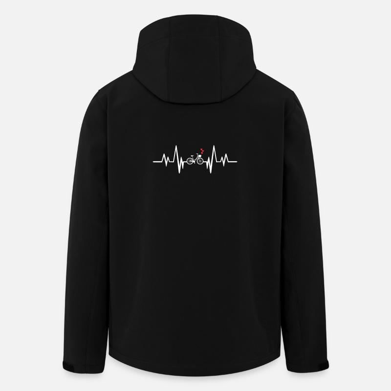 Pulsating Bicycle Heart Design - Men’s Recycled Softshell Jacket by Stanley/Stella - black