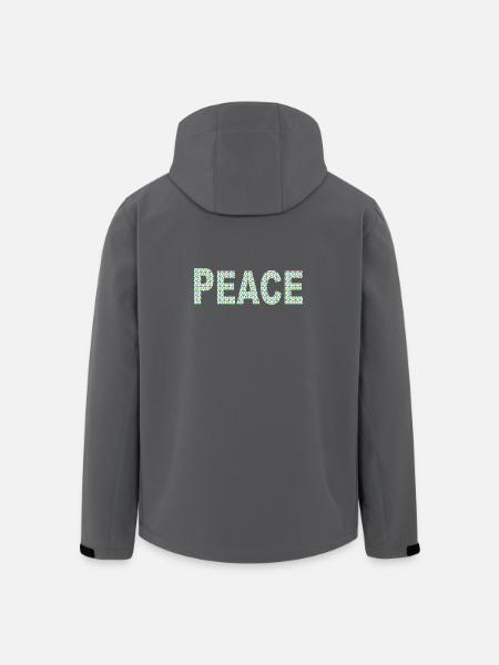 Peace Wort mit Peacezeichen - Recycelte Männer Softshell-Jacke von Stanley/Stella - Schwarz