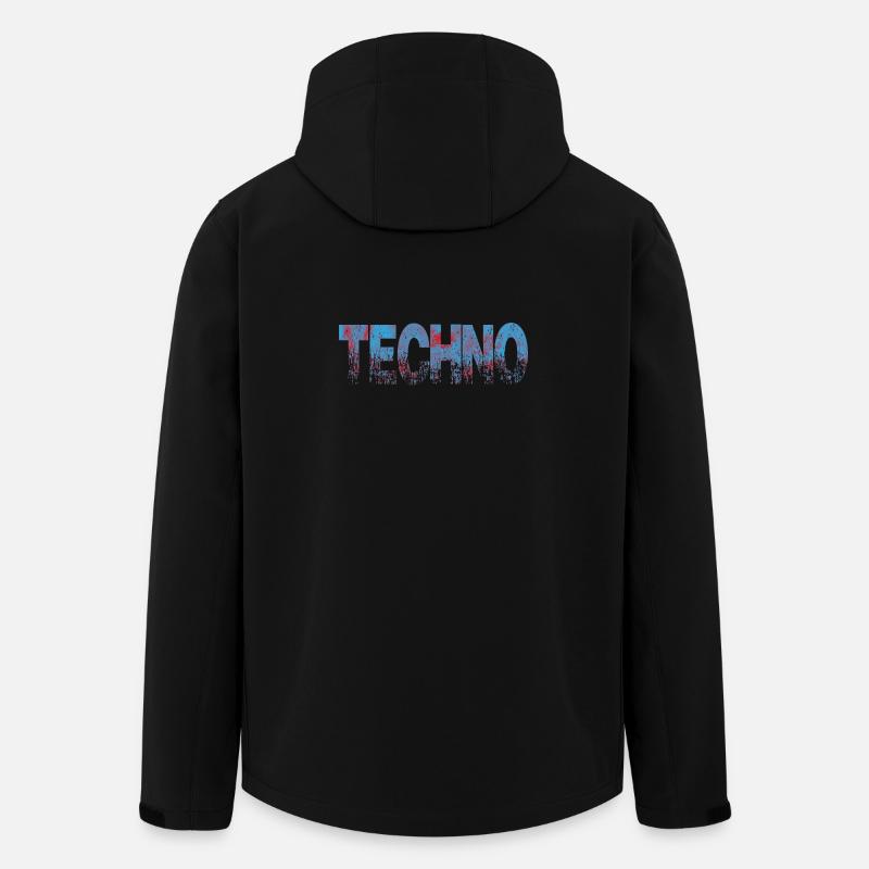 Techno Distressed Text Art - Men’s Recycled Softshell Jacket by Stanley/Stella - black