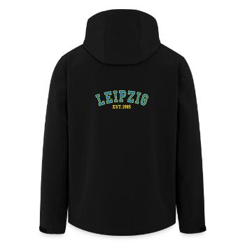 Leipzig Est. 1965 - Men’s Recycled Softshell Jacket by Stanley/Stella - black - Back - AI Model Male 185 light (185cm)