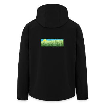 Sommerurlaub Wandern Gliederung - Recycelte Männer Softshell-Jacke von Stanley/Stella - Schwarz - Hinten - AI Model Male 185 light (185cm)