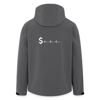 Dollar Zeichen $ EKG Herzschlag - Recycelte Männer Softshell-Jacke von Stanley/Stella - Schwarz - Hinten - AI Model Male 185 light (185cm)