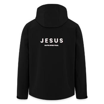 jesus, faith over fear - christliches design - Recycelte Männer Softshell-Jacke von Stanley/Stella - Schwarz - Hinten - AI Model Male 185 light (185cm)