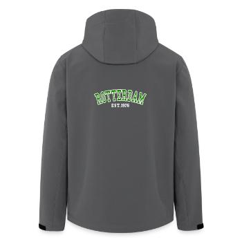 Rotterdam Est. 1976 - Men’s Recycled Softshell Jacket by Stanley/Stella - anthracite - Back - AI Model Male 185 light (185cm)