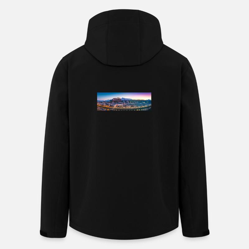 Salzburg Panorama am Abend - Recycelte Männer Softshell-Jacke von Stanley/Stella - Schwarz