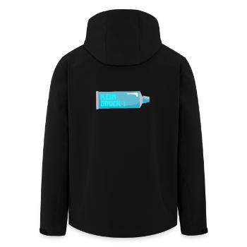 STRESS KEIN DRUCK - Recycelte Männer Softshell-Jacke von Stanley/Stella - Schwarz - Hinten - AI Model Male 185 light (185cm)