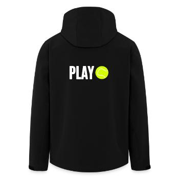 Tennis Tennis Player - Men’s Recycled Softshell Jacket by Stanley/Stella - black - Back - AI Model Male 185 light (185cm)
