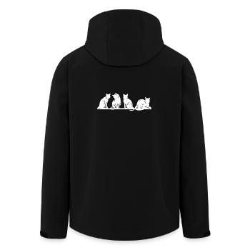 Katzensilhouette  - Recycelte Männer Softshell-Jacke von Stanley/Stella - Schwarz - Hinten - AI Model Male 185 light (185cm)