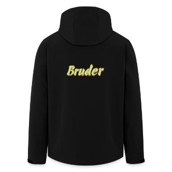 Kosename Bruder 3D Style - Recycelte Männer Softshell-Jacke von Stanley/Stella - Schwarz - Hinten - AI Model Male 185 light (185cm)