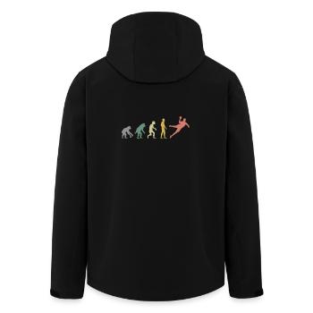retro evolution handball Symbol Farben Sport Logo - Recycelte Männer Softshell-Jacke von Stanley/Stella - Schwarz - Hinten - AI Model Male 185 light (185cm)