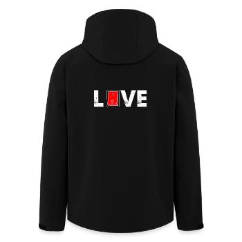 Carte d’amour Icône rouge audacieuse - Veste softshell homme en polyester recyclé Stanley/Stella - noir - Dos - AI Model Male 185 light (185cm)