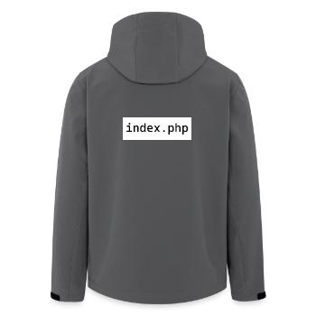 index php - Recycelte Männer Softshell-Jacke von Stanley/Stella - Anthrazit - Hinten - AI Model Male 185 light (185cm)