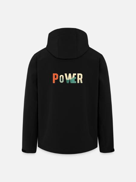 Motivational Art Powerful Lettering - Men’s Recycled Softshell Jacket by Stanley/Stella - black