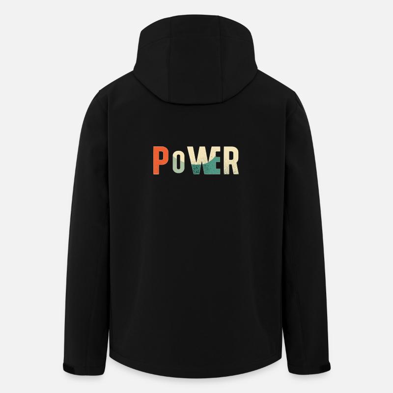 Motivationskunst Kraftvoller Schriftzug - Recycelte Männer Softshell-Jacke von Stanley/Stella - Schwarz