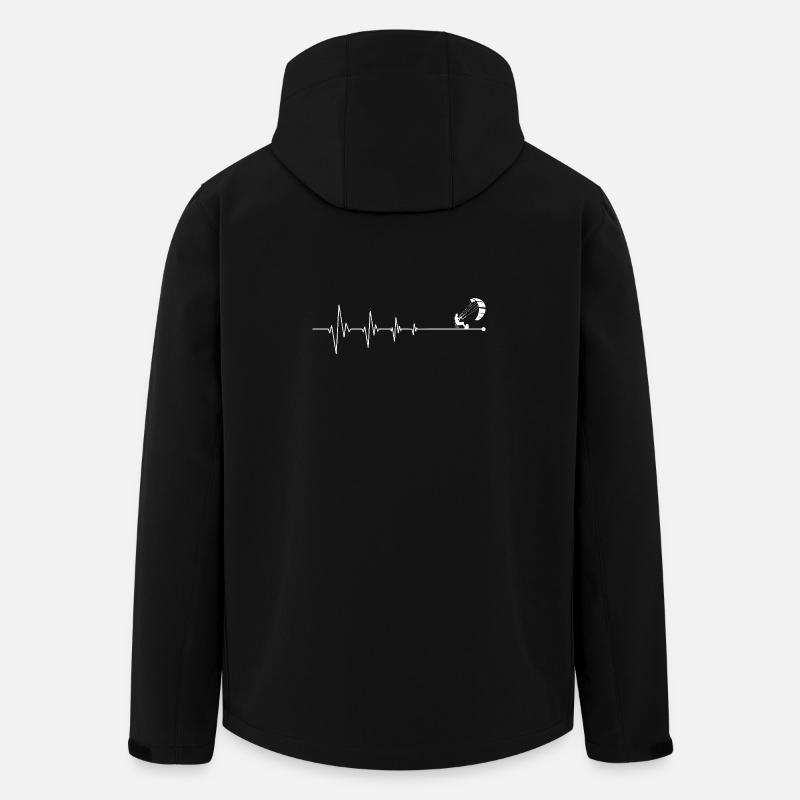 Heartbeat Pulse Line Graphic Design - Men’s Recycled Softshell Jacket by Stanley/Stella - black