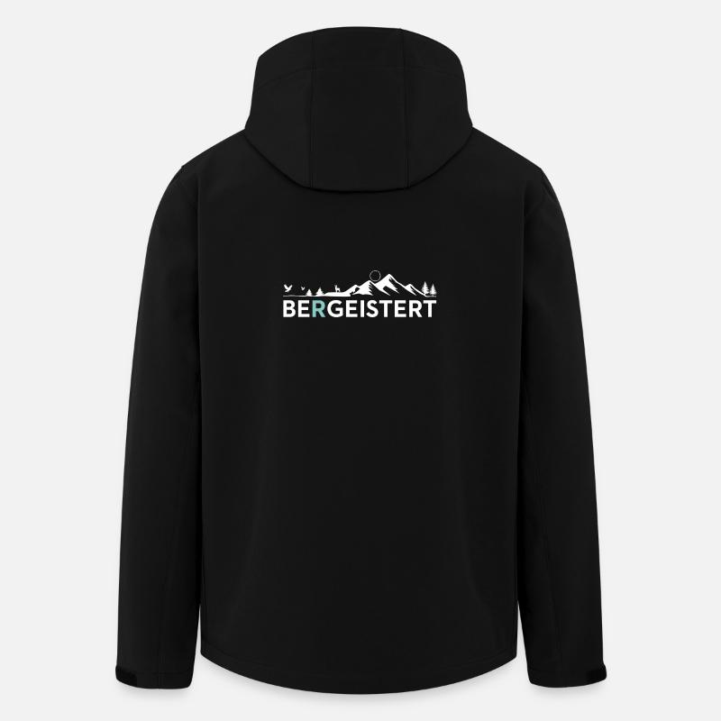 Bergeistert Alpen Gipfel Motiv - Recycelte Männer Softshell-Jacke von Stanley/Stella - Schwarz