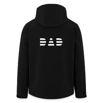 Logo papa cool rayé - Veste softshell homme en polyester recyclé Stanley/Stella - noir - Dos - AI Model Male 185 light (185cm)