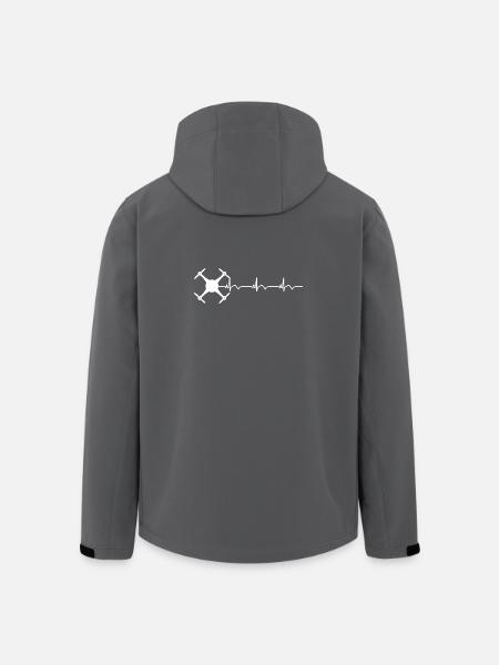 Drone Drone Pilot ECG Heartbeat - Men’s Recycled Softshell Jacket by Stanley/Stella - black