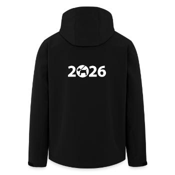 Dog 2026, Pet 2026, Shelter 2026 - Men’s Recycled Softshell Jacket by Stanley/Stella - black - Back - AI Model Male 185 light (185cm)