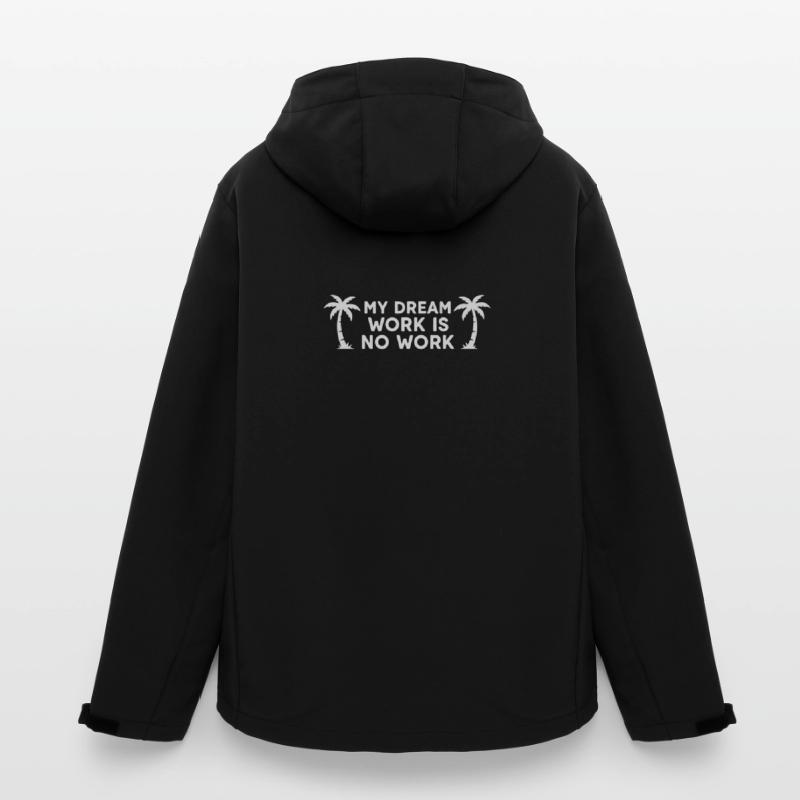 My Dream Work Is No Work - Palm Tree White Men’s Recycled Softshell Jacket by Stanley/Stella