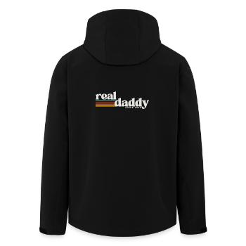 Real Daddy, Fatherhood Retro Style - Recycelte Männer Softshell-Jacke von Stanley/Stella - Schwarz - Hinten - AI Model Male 185 light (185cm)