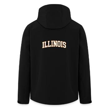 Illinois Retro Vintage Pride Land Of Lincoln - Men’s Recycled Softshell Jacket by Stanley/Stella - black - Back - AI Model Male 185 light (185cm)