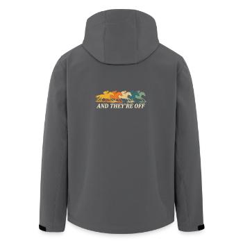 And They're Off Horse Racing Derby Fan - Men’s Recycled Softshell Jacket by Stanley/Stella - anthracite - Back - AI Model Male 185 light (185cm)