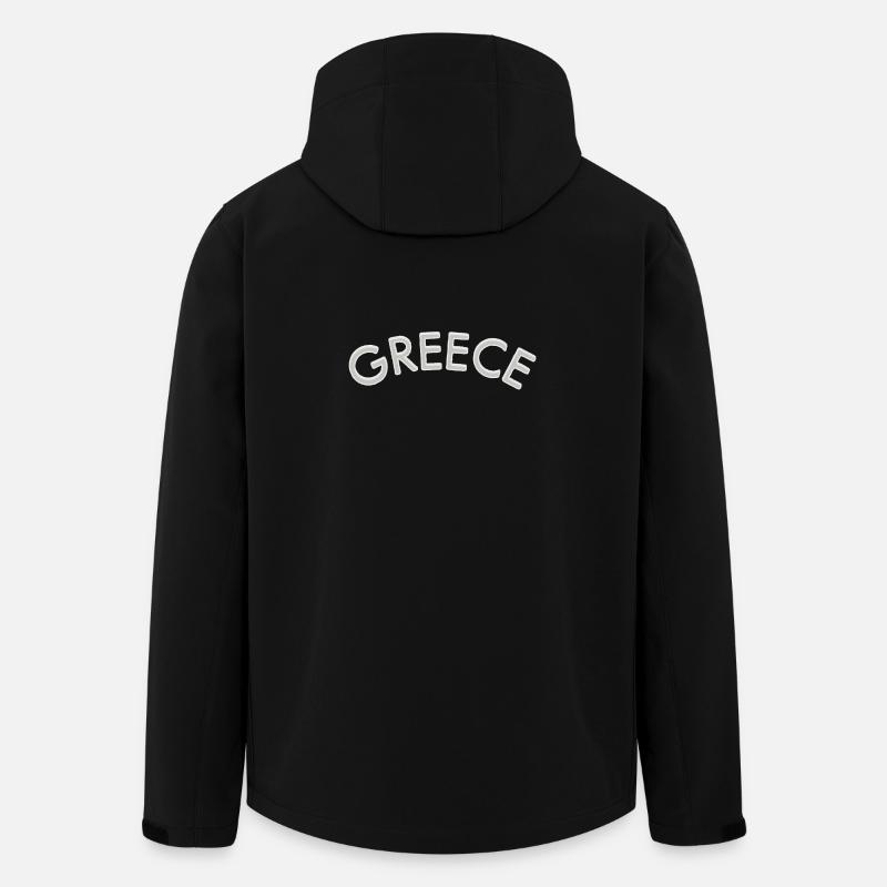 Greece Curve Font Design - Men’s Recycled Softshell Jacket by Stanley/Stella - black