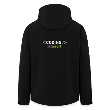 Programmieren ist eine Kunst - Recycelte Männer Softshell-Jacke von Stanley/Stella - Schwarz - Hinten - AI Model Male 185 light (185cm)