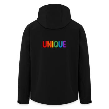 Lgbt. Unique - Men’s Recycled Softshell Jacket by Stanley/Stella - black - Back - AI Model Male 185 light (185cm)