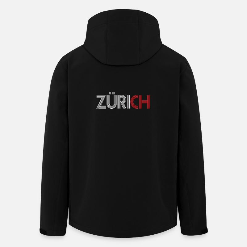 ZURICH Suisse Suisse - Veste softshell homme en polyester recyclé Stanley/Stella - noir