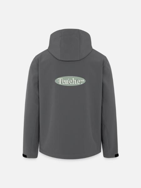 Winter Teacher Lettering Fir Branches - Men’s Recycled Softshell Jacket by Stanley/Stella - black
