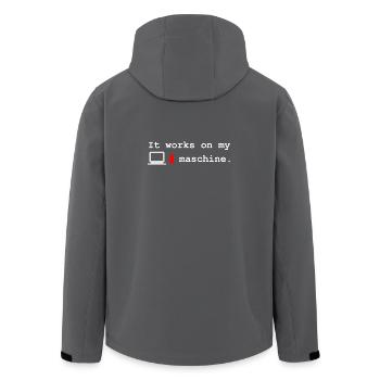 It Works On My Machine Shirt - Recycelte Männer Softshell-Jacke von Stanley/Stella - Schwarz - Hinten - AI Model Male 185 light (185cm)
