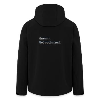 Human. Not optimized. - Recycelte Männer Softshell-Jacke von Stanley/Stella - Schwarz - Hinten - AI Model Male 185 light (185cm)