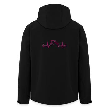CARDIOGRAM TRAKTOR Magenta - Men’s Recycled Softshell Jacket by Stanley/Stella - black - Back - AI Model Male 185 light (185cm)