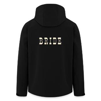 Bride – Warm Ivory - Men’s Recycled Softshell Jacket by Stanley/Stella - black - Back - AI Model Male 185 light (185cm)