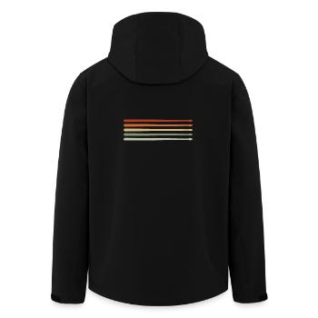Schlagzeug Drumsticks Drummer - Recycelte Männer Softshell-Jacke von Stanley/Stella - Schwarz - Hinten - AI Model Male 185 light (185cm)